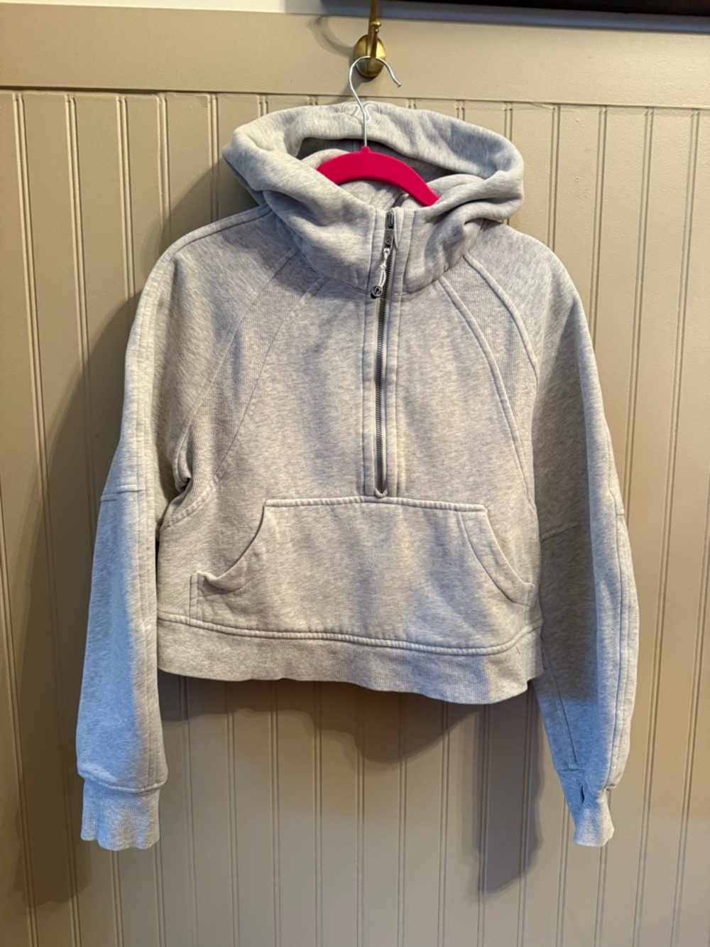 Lululemon Scuba Light Gray Half-Zip Sweatshirt
